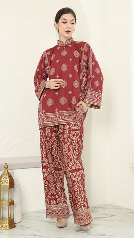 Red Gold Bali Pants Set