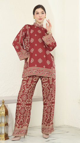 Red Gold Bali Pants Set