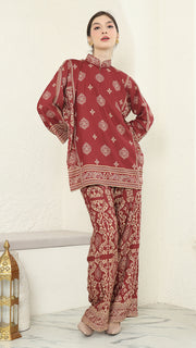 Red Gold Bali Pants Set