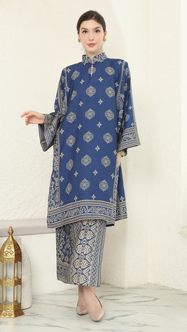 Blue Gold Tunic Bali Sarong Set