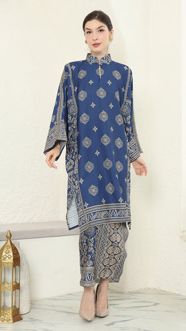 Blue Gold Tunic Bali Sarong Set