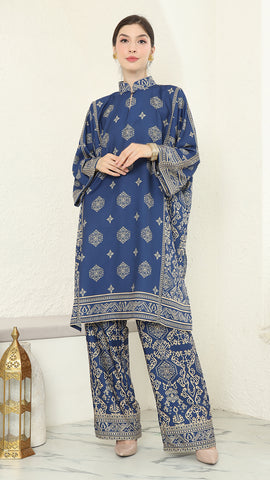 Blue Gold Tunic Bali Pants Set