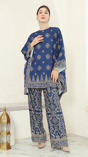 Blue Gold R-neck Bali Pants Set