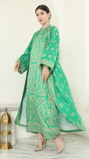 GREEN GOLD  OUTER DRESS SET