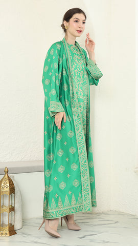 GREEN GOLD  OUTER DRESS SET