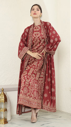 Red Gold Outer Dress Set