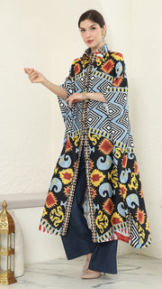 Blue tribal Button Kaftan