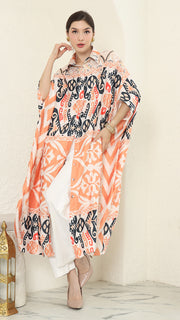 Coral Button Kaftan