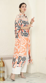 Coral Button Kaftan