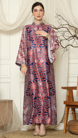 Red Blue Batik Long Sleeve Dress Kanzi Collection Red Blue Batik Long Sleeve Dress Kanzi Collection