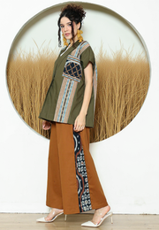 Army Ikat Cape Blazer