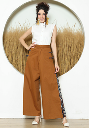 Mustard Ikat Chongsam Pants