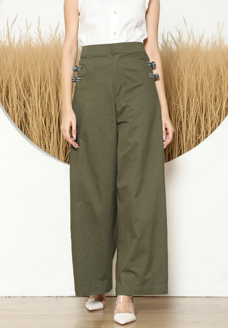 Green Ikat Chongsam Pants