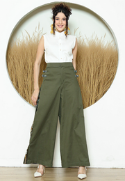 Green Ikat Chongsam Pants