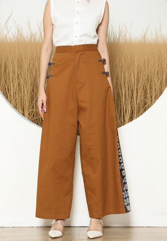 Mustard Ikat Chongsam Pants