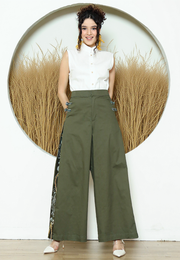 Green Ikat Chongsam Pants