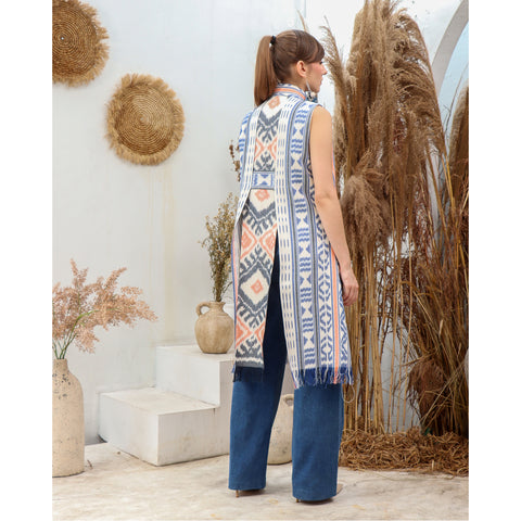 Blue Tribe Ikat Panel Vest