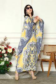 Yellow Long Sleeve Batik Kaftan