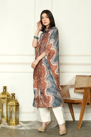 Bronze Batik New Button Kaftan