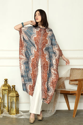 Bronze Batik New Button Kaftan