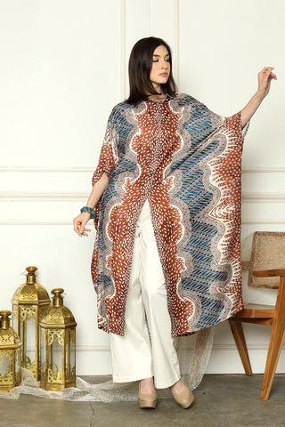 Bronze Batik New Button Kaftan