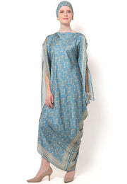 Kanzi Asymmetric Blue Tapis Kaftan