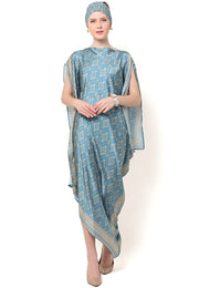 Kanzi Asymmetric Blue Tapis Kaftan