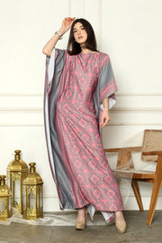 Grey Short Sleeve Songket Kaftan