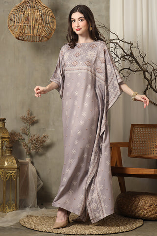 Ash Grey Ikat Short Kaftan