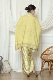 Yellow Ikat V-neck Sarong Set