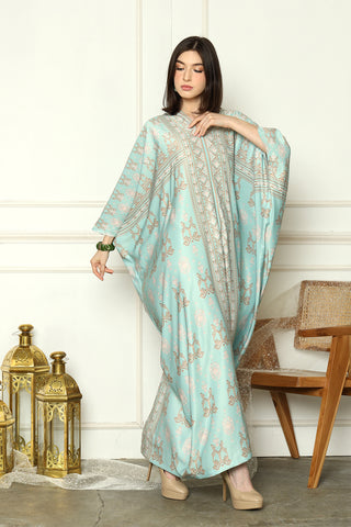 Mint Long Sleeve Songket Kaftan