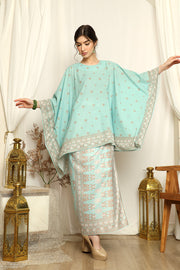 Mint Songket Sarong Round-neck Set