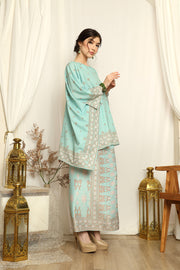 Mint Songket Sarong Round-neck Set