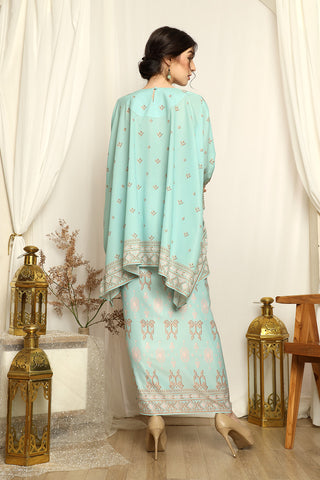 Mint Songket Sarong Round-neck Set