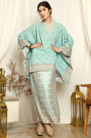 Mint Songket V-neck Songket Sarong Set