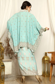 Mint Songket V-neck Songket Sarong Set