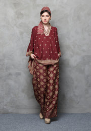 Kanzi Songket Pants Set Red