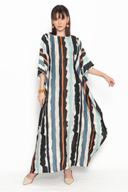 Kanzi Short Sleeve Stripe Kaftan