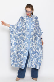 Blue Tiles New Button Kaftan